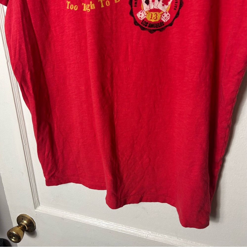 Lucky Brand red too tough to die short sleeve graphic tee men's XL - Picture 3 of 10